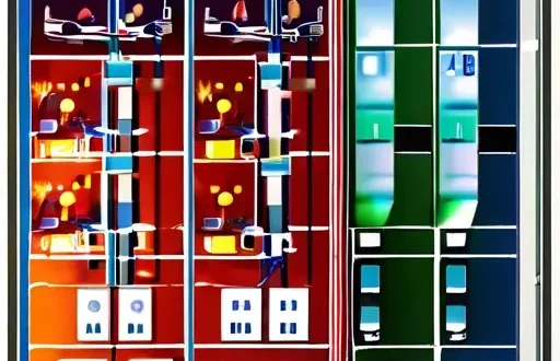 Схема распределительного щита с заземлением и элементами защиты